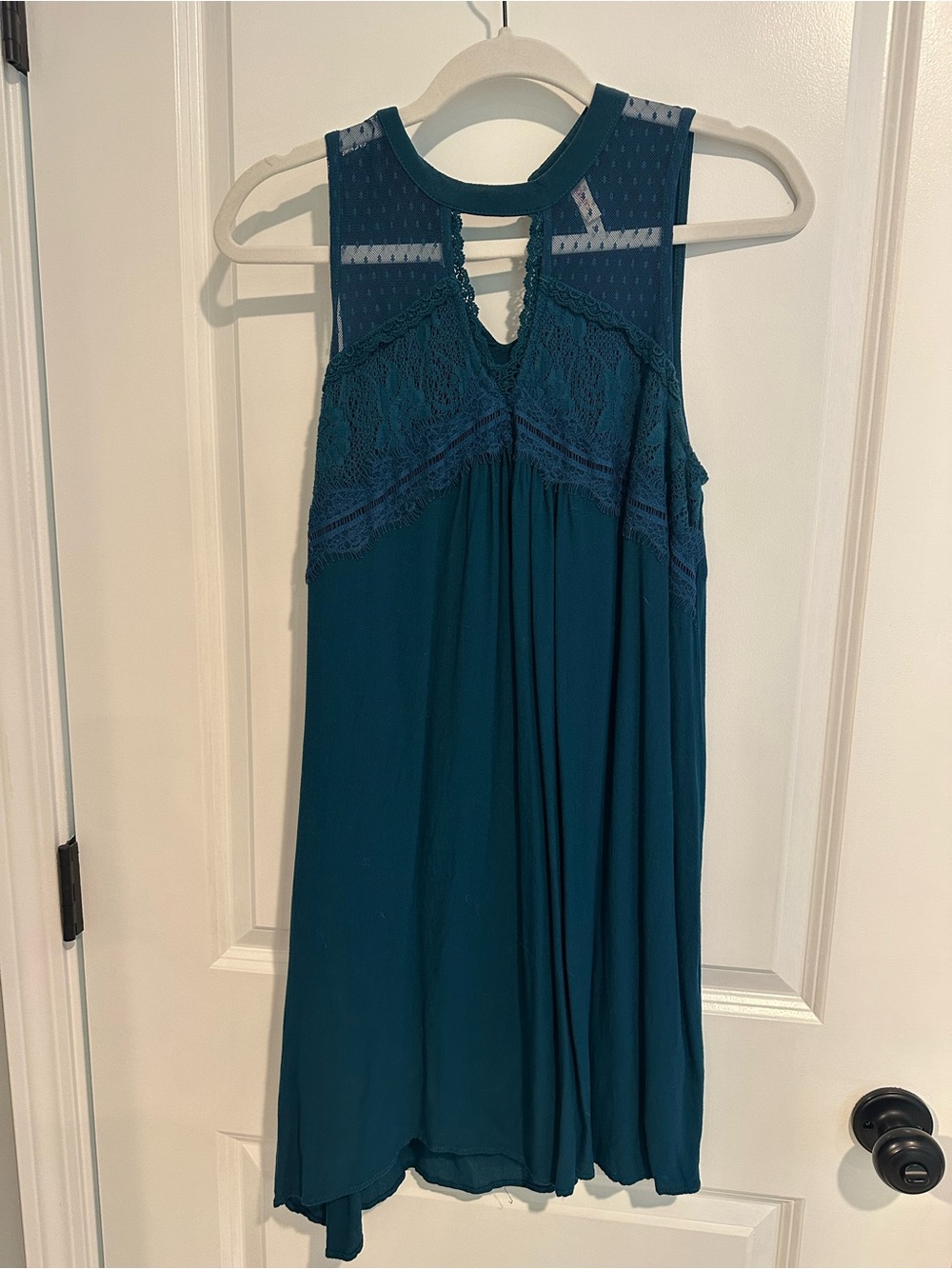 Teal Lace Sleeveless Dress